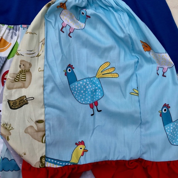 NWT Chicken Patchwork Blue Boutique Set - Picture 6 of 6